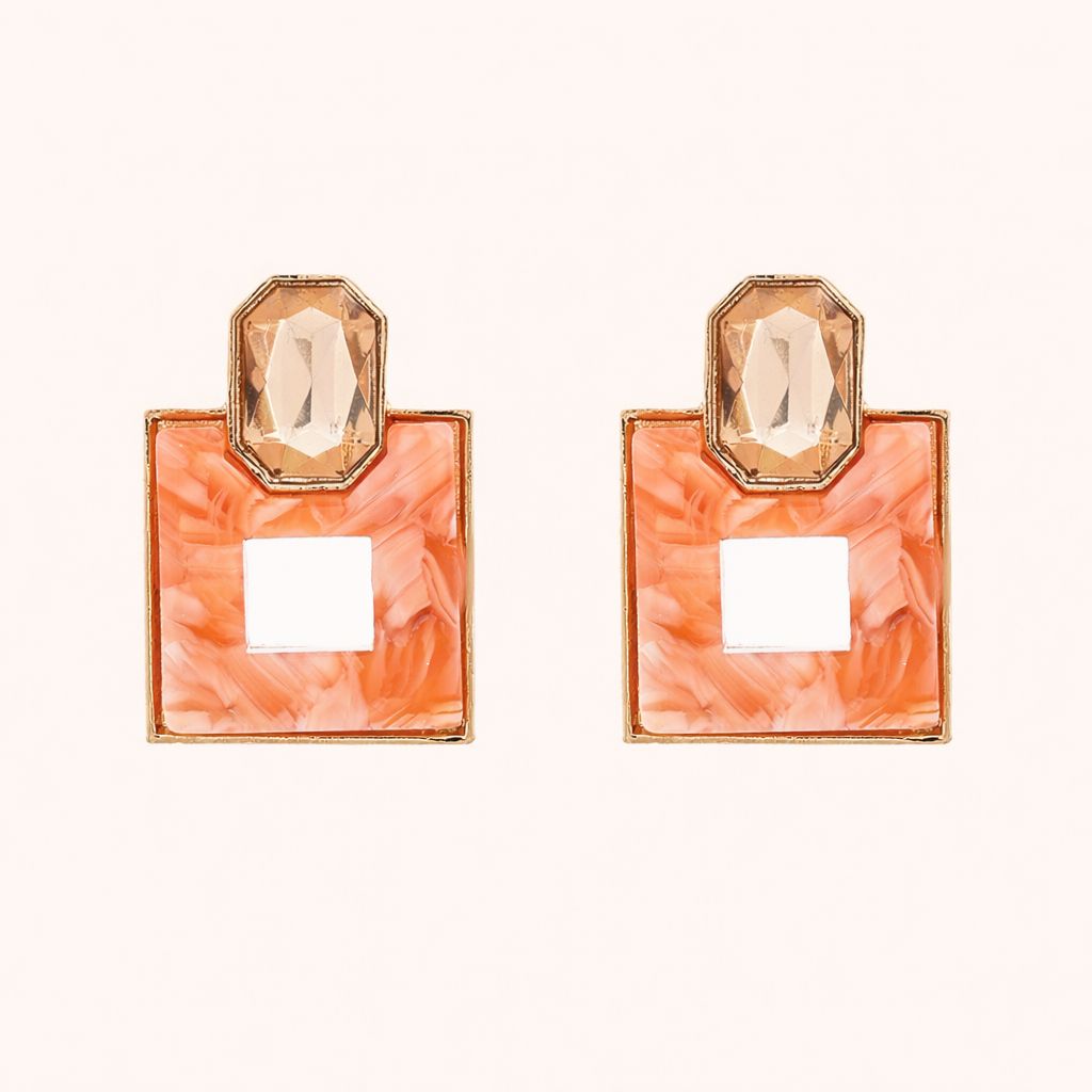Soft Petal Meadow Orange Earrings