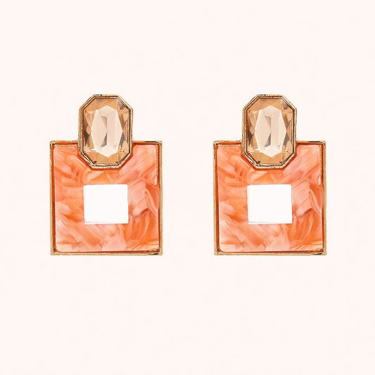 Soft Petal Meadow Orange Earrings