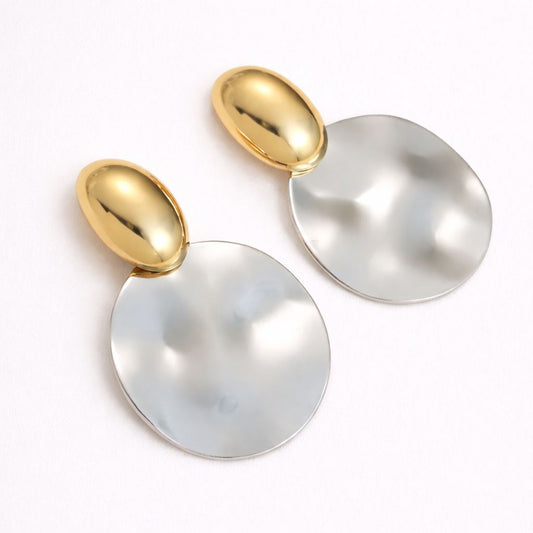 Gold and Silver Essence Stainless Steel Drop Earrings