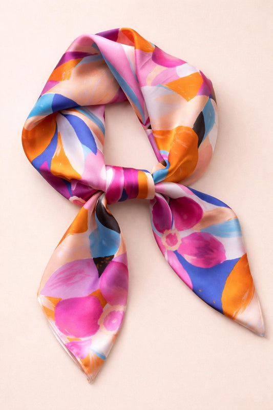 Satin Colourful Silk Scarf.