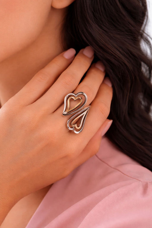 Contour Luxe Silver and Gold Stainless Steel Ring