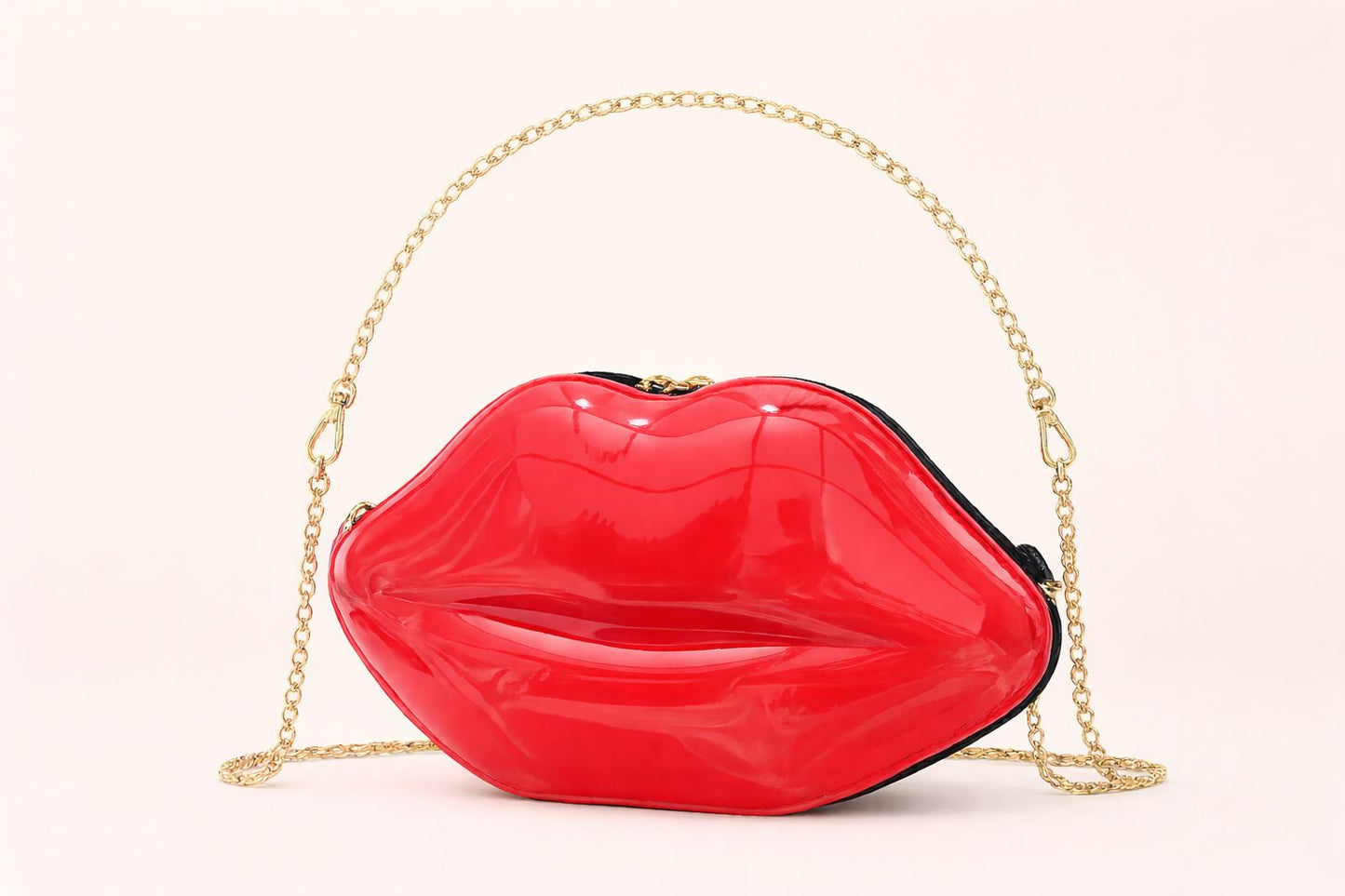 Glossy Lip-Shaped Crossbody Bag