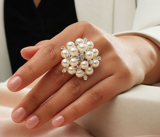 Velour Pearl Open Ring