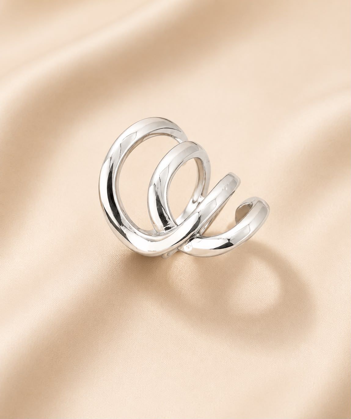 Steel Wave Adjustable Ring