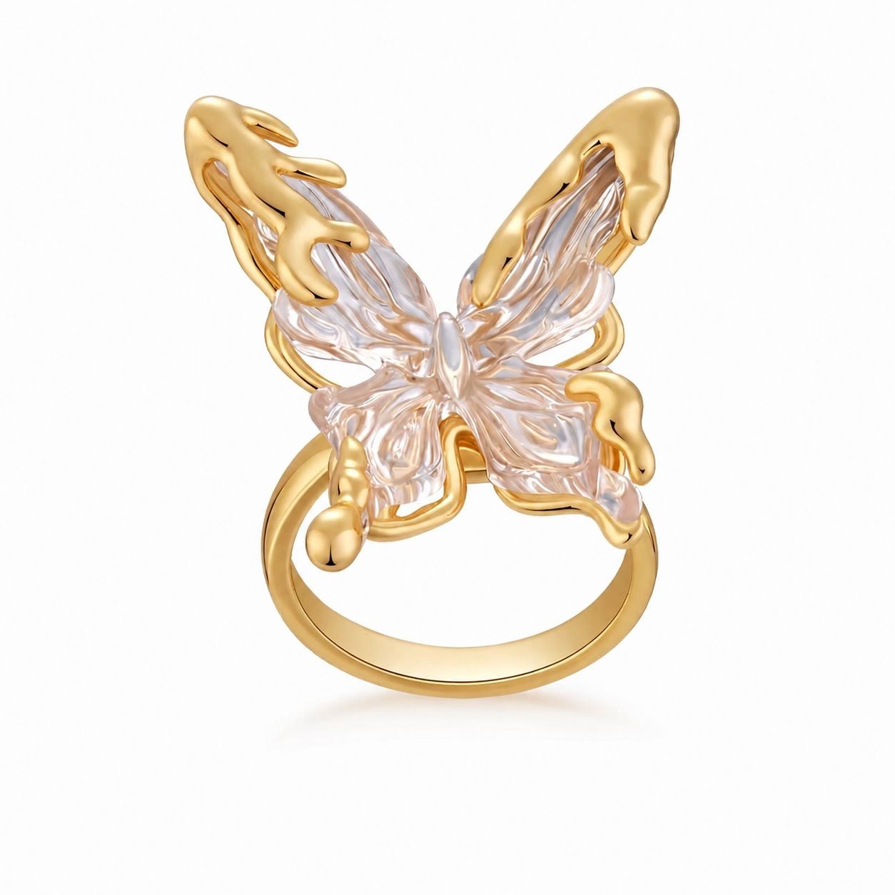 Gold Plated 18K Butterfly Kiss Ring