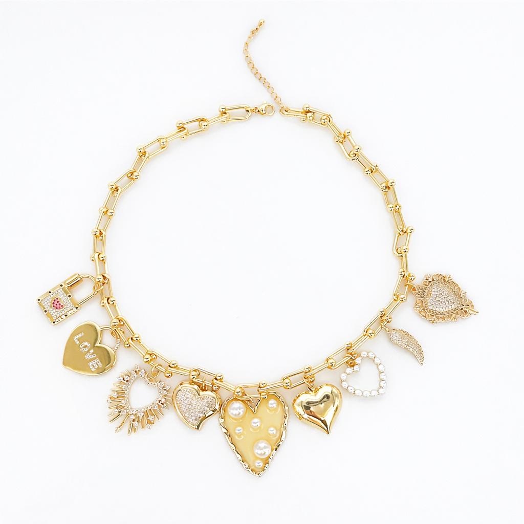 Blooming Hearts Charm Necklace