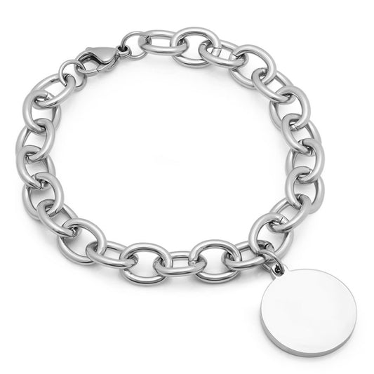 Aurora Stainless Steel Cuban Chain 7" Bracelet