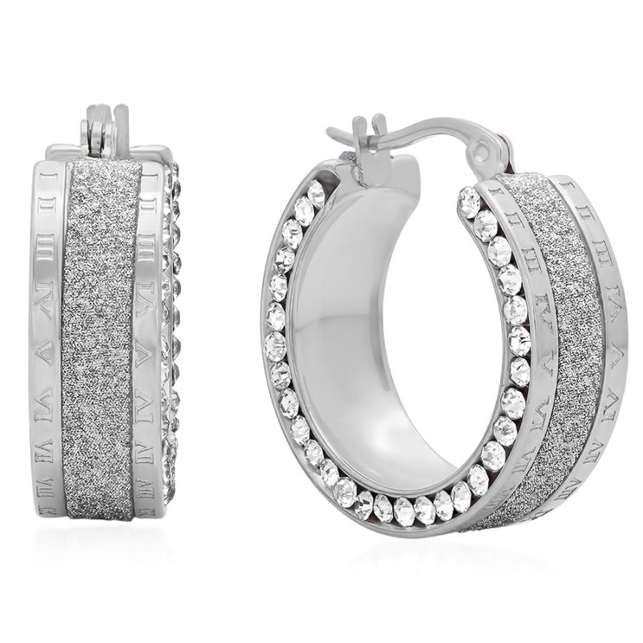 Timeless Treasure Stainless Steel Huggies Earrings.