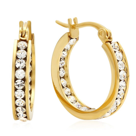 Paola's Stainless Steel Gold Plated 18K Hoops Earrings.