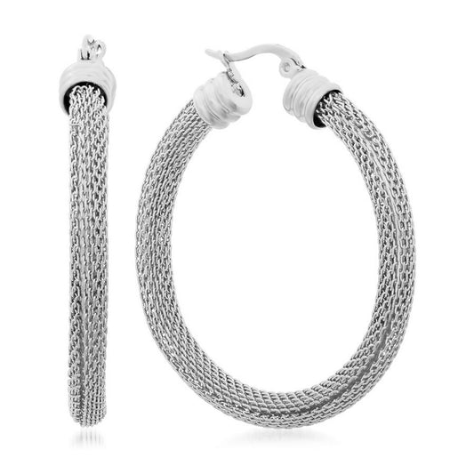 Contemporary Circle Stainless Steel Hoop Earrings 48MM