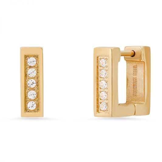 Shine Mood 18k Gold Plated Stainless Steel Square Huggies Earrings