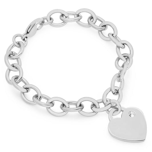 Stella 18K Stainless Steel Bracelet With Heart Design and Swarovski Stones.