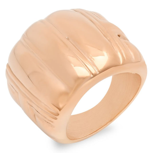 Vogue Vibes Rose Gold Plated Stainless Steel Ring.