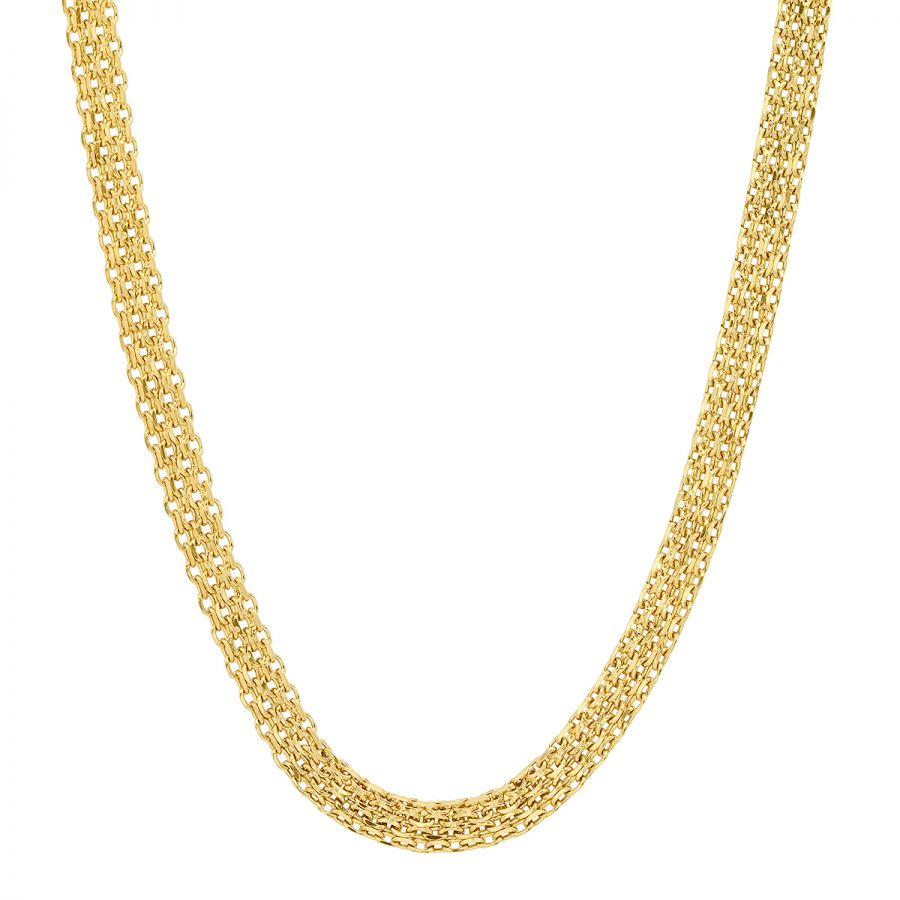 Tranquil Faith 20" Stainless Steel Gold Plated 18K Mesh Necklace.