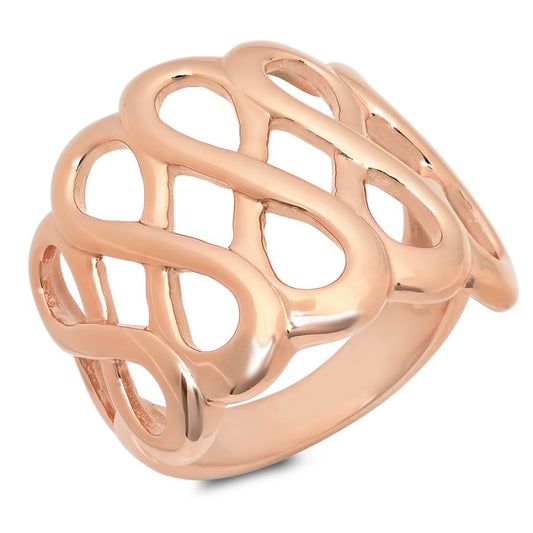Virtud Rose Gold Plated Stainless Steel Ring.