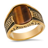 Tiger Eye Stainless Steel  Ring