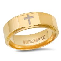 Alpha Cross Stainless Steel Ring