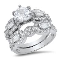 The Icon Engagement Band  2 Pcs  Ring Set