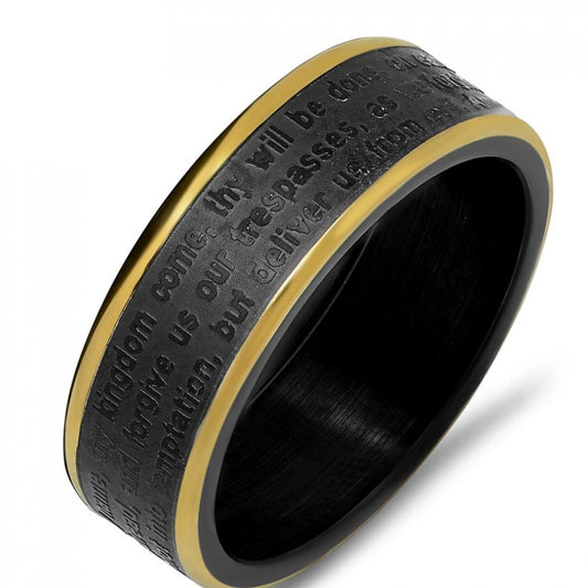 Stainless Steel Greek Accents Band Ring.